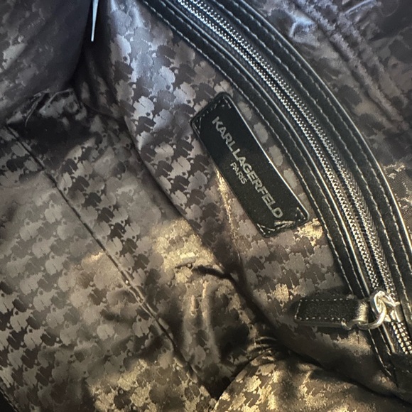 Karl Lagerfeld Paris Womens Maybelle Rhinestone Satchel Crossbody With Pouch - Picture 8 of 11